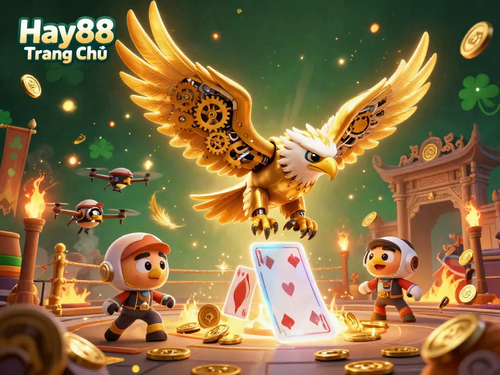 Engage with Hay88 Trang Chủ by exploring a vibrant 3D casino scene featuring dynamic gambling elements.