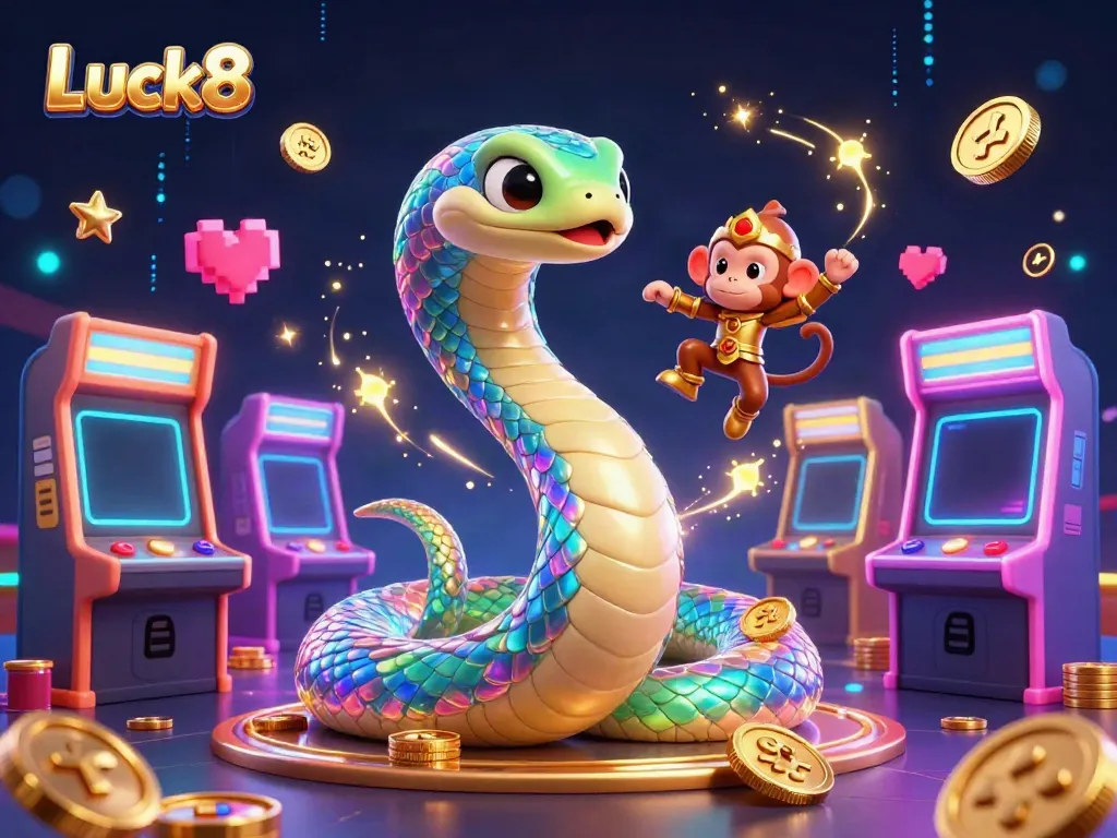 Luck8 offers a vibrant and magical gaming scene with colorful characters and exciting casino elements.