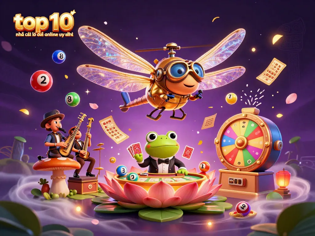 Engage with the top 10 nhà cái lô đề online uy tín through a vibrant casino fantasy featuring lottery elements.