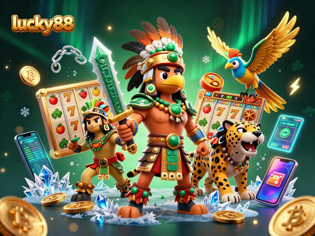 Engage with lucky88's vibrant online casino features and dynamic gameplay in a captivating scene.