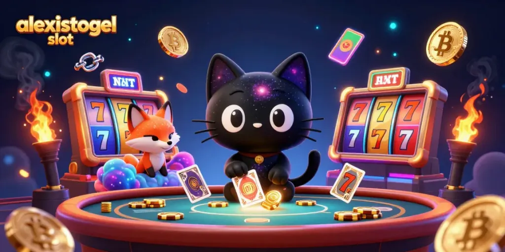 Menggandakan kemenangan dengan alexistogel slot di kasino dengan karakter kucing dan sumber daya digital.