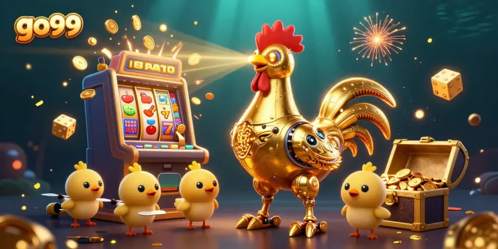 Win big at go99 with an ultra-detailed 3D casino scene featuring thrilling jackpot symbols and vibrant game elements.