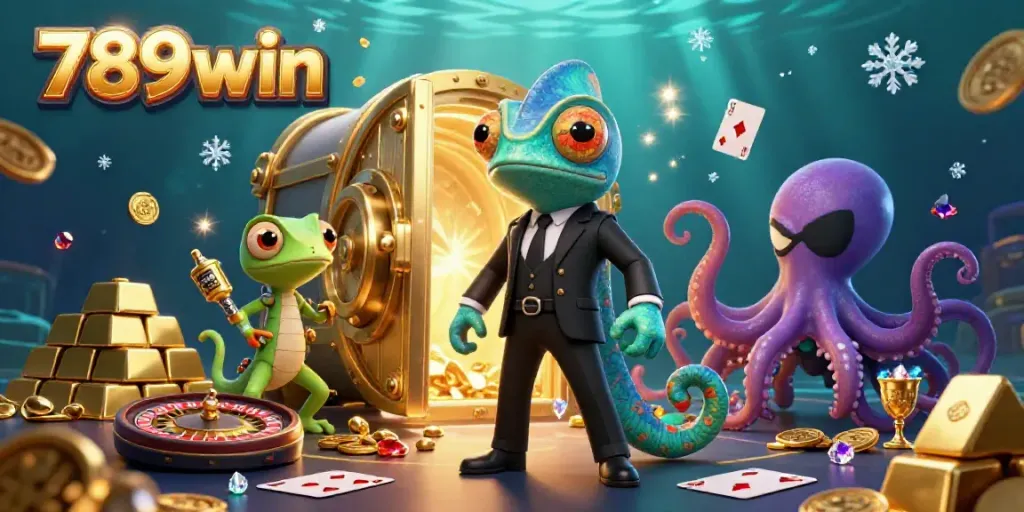 Experience thrilling gambling with 789win featuring vibrant characters in a captivating casino scene.