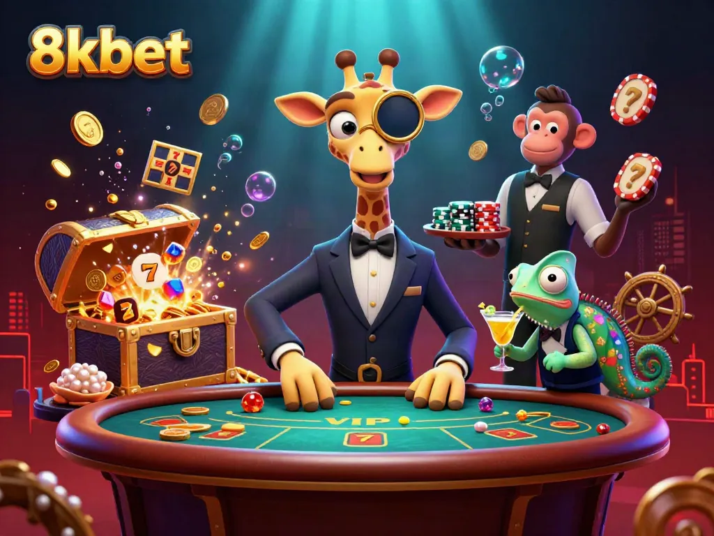 Experience thrilling gaming with 8kbet at a stunning VIP casino table with dazzling visuals.