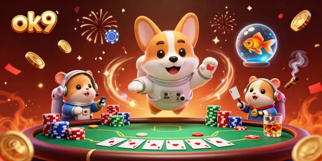 Experience the thrilling world of ok9 in a vibrant 3D cosmic casino adventure with exciting gameplay elements.
