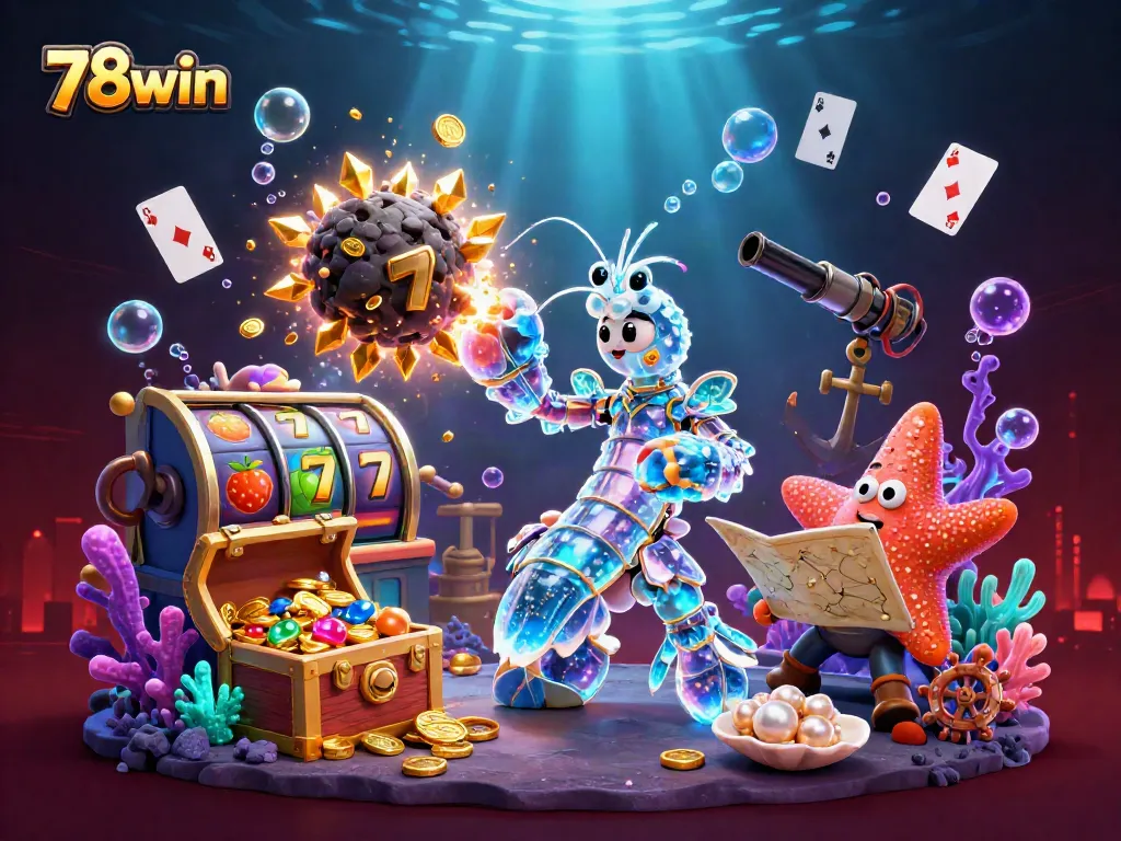 Experience the exciting wins at 78win with vibrant casino games and animated treasure.