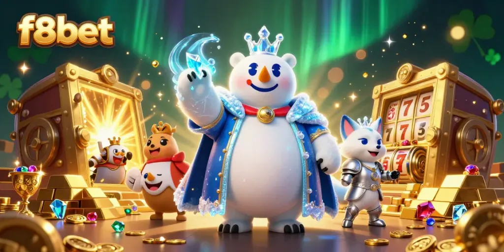 Join the fun at f8bet with a vibrant casino scene of treasure and luck.