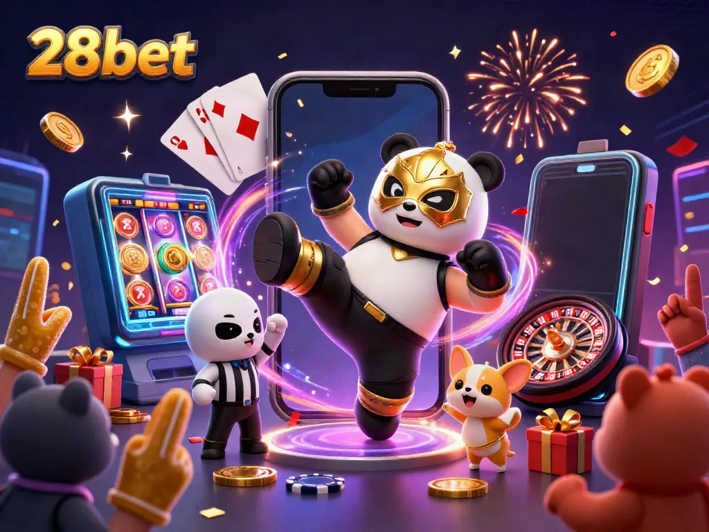Experience the excitement of 28bet with dynamic casino action featuring a wrestling panda