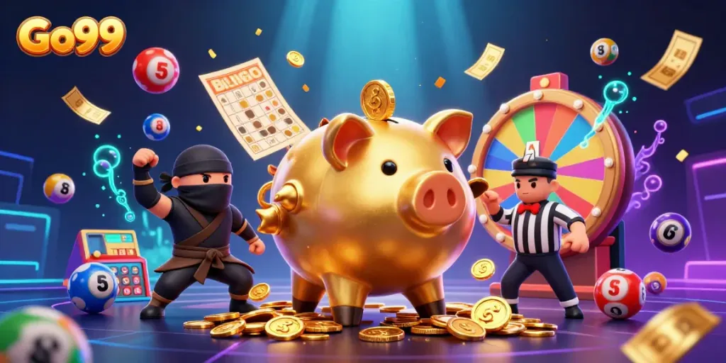 Engage in thrilling gameplay at Go99 with dynamic characters and vibrant casino elements.