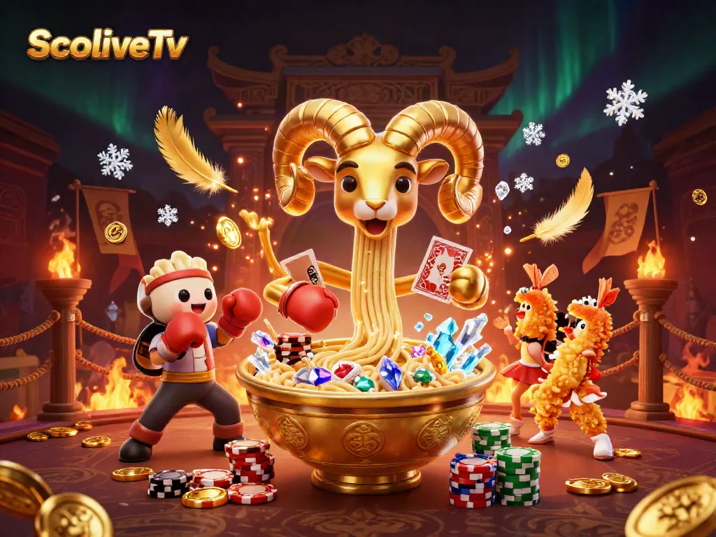 SocoliveTv showcases a dynamic and vibrant scene with cartoon characters in an exciting casino environment.