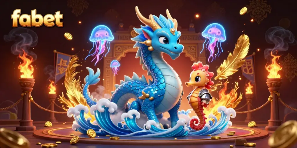 Experience winning moments at fabet with a vibrant 3D illustration of underwater gambling adventure.
