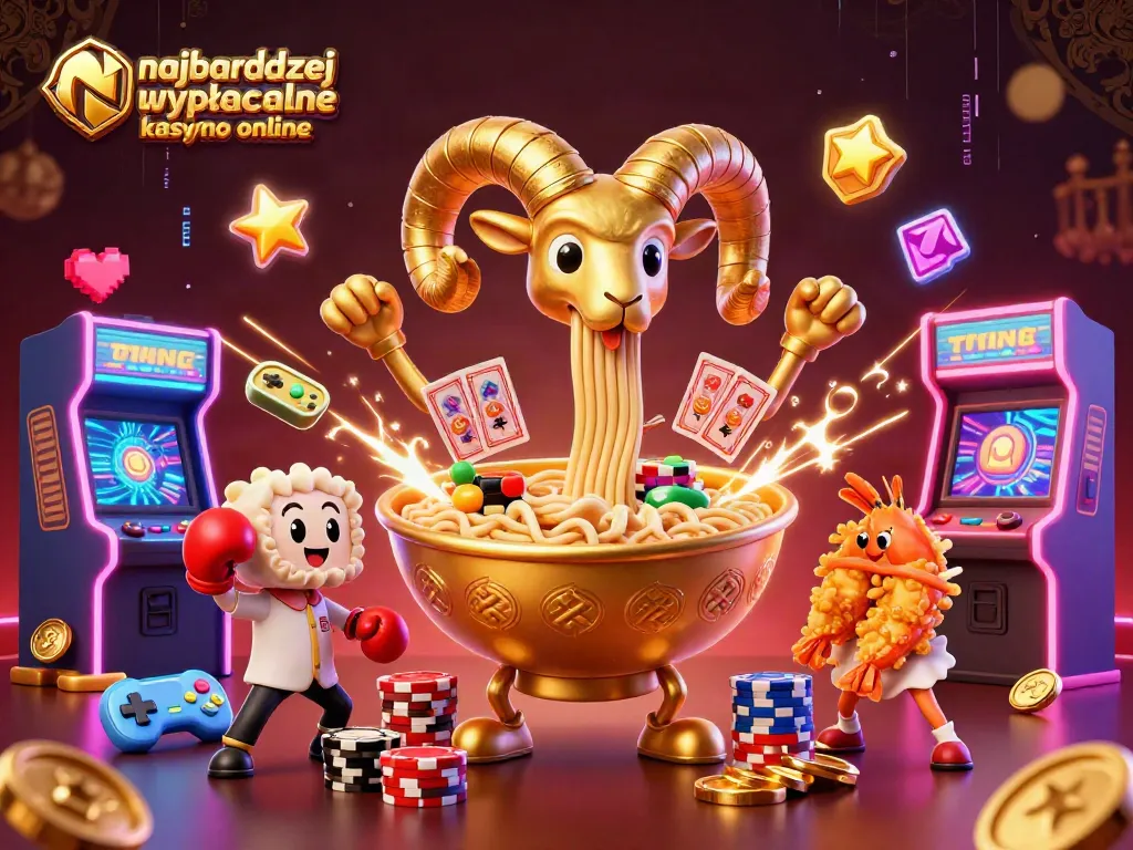 Engage with the most wypłacalne kasyno online in this lively 3D illustration showcasing dynamic casino elements.
