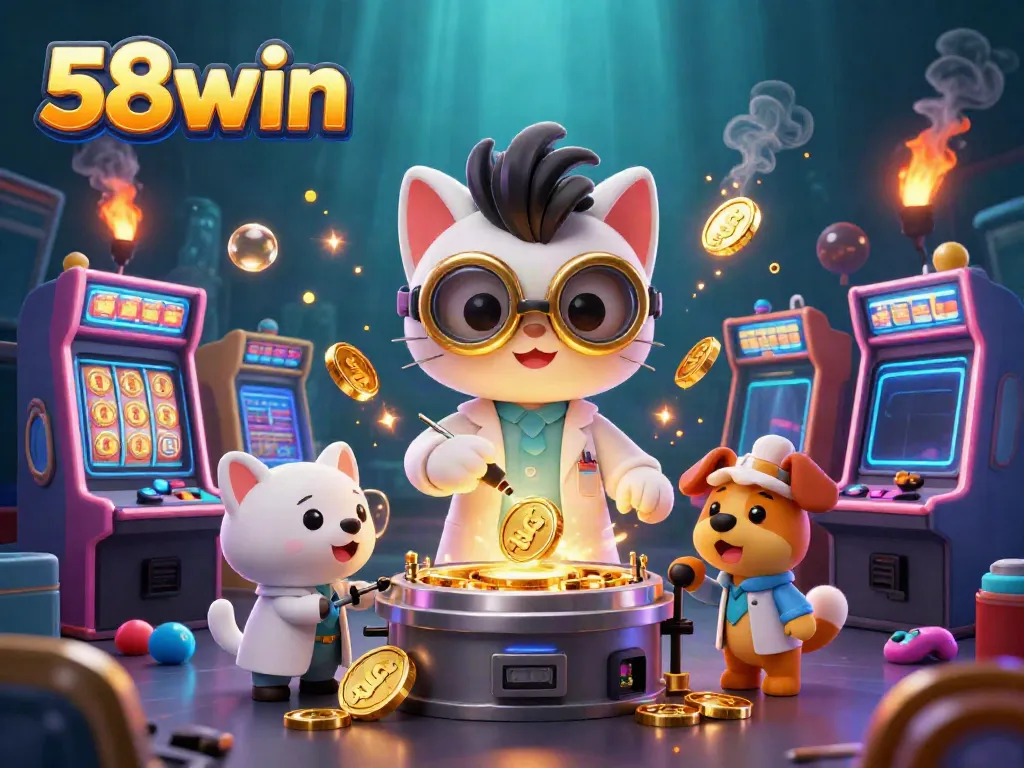 Experience thrilling gameplay with 58win's dynamic casino scene filled with golden rewards and fun.