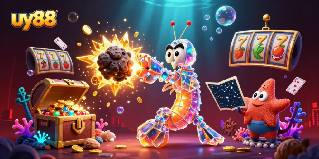 uy88 offers a vibrant casino experience filled with dynamic slot reels, jewels, and underwater adventure.