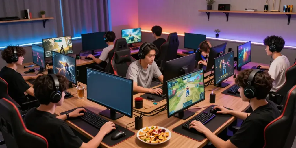 Platform permainan online tusuk88 dengan pemain beragam dan suasana energik.