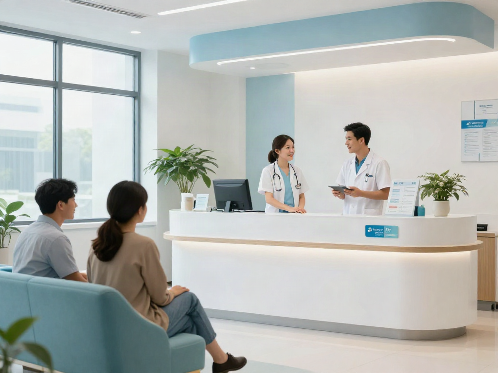 toto togel services in a healthcare clinic promoting patient care and medical assistance, featuring friendly staff and clean environment.