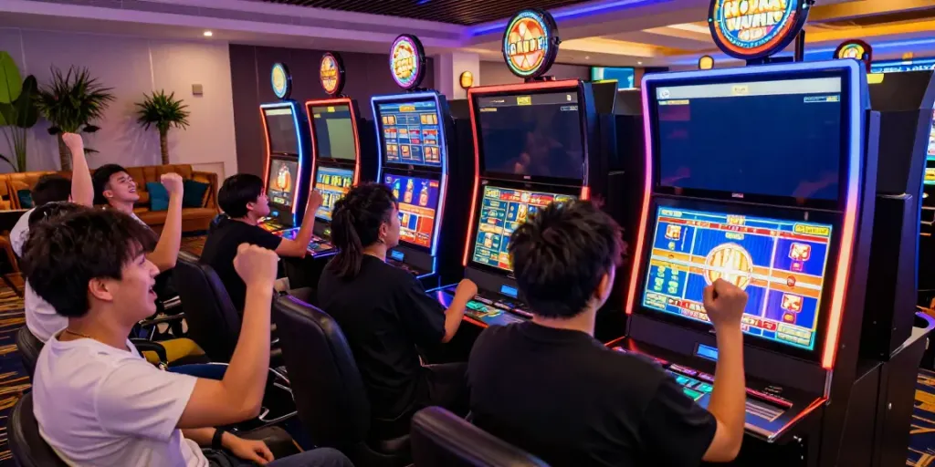 Players enjoying slot gacor games in a vibrant online casino atmosphere with engaging visuals.