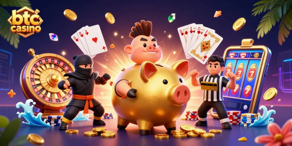 Experience thrilling wins at btc casino with vibrant animated characters and dynamic gaming elements.