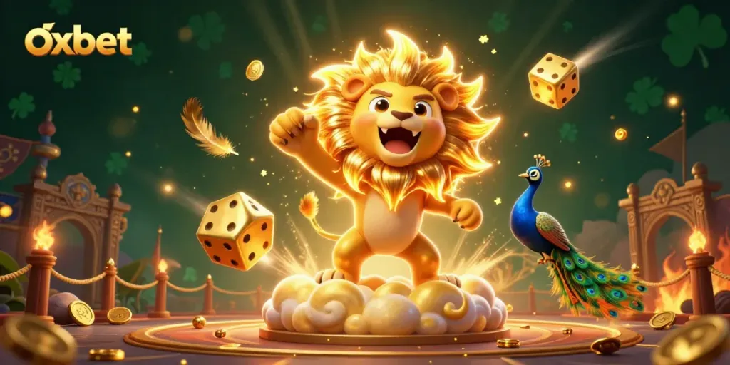 Experience thrilling casino action with Oxbet's vibrant 3D illustration featuring lively gaming elements