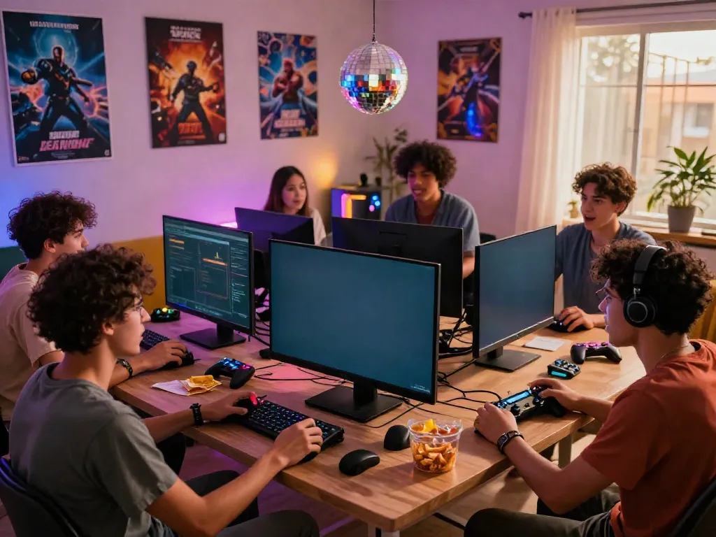 Friends enjoying an engaging gaming session together on kilat404 platform.