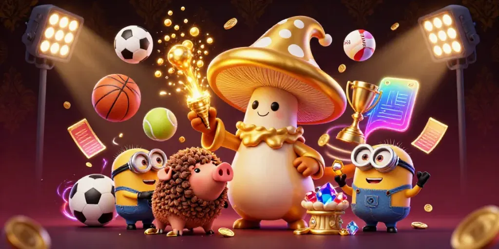 Engage with the magic of AO88 as a golden wizard, treasure pig, and minions illuminate your gaming experience.