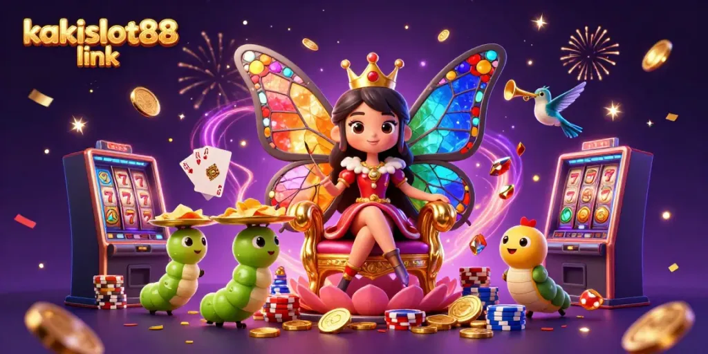 Menang slot di kakislot88 link dengan simbol keberuntungan dan keindahan nasib baik.