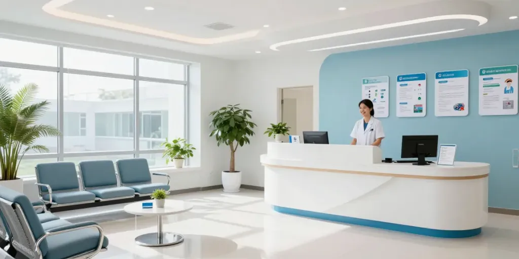 Link slot in a healthcare setting, showcasing patient care at a modern medical clinic, emphasizing quality services.