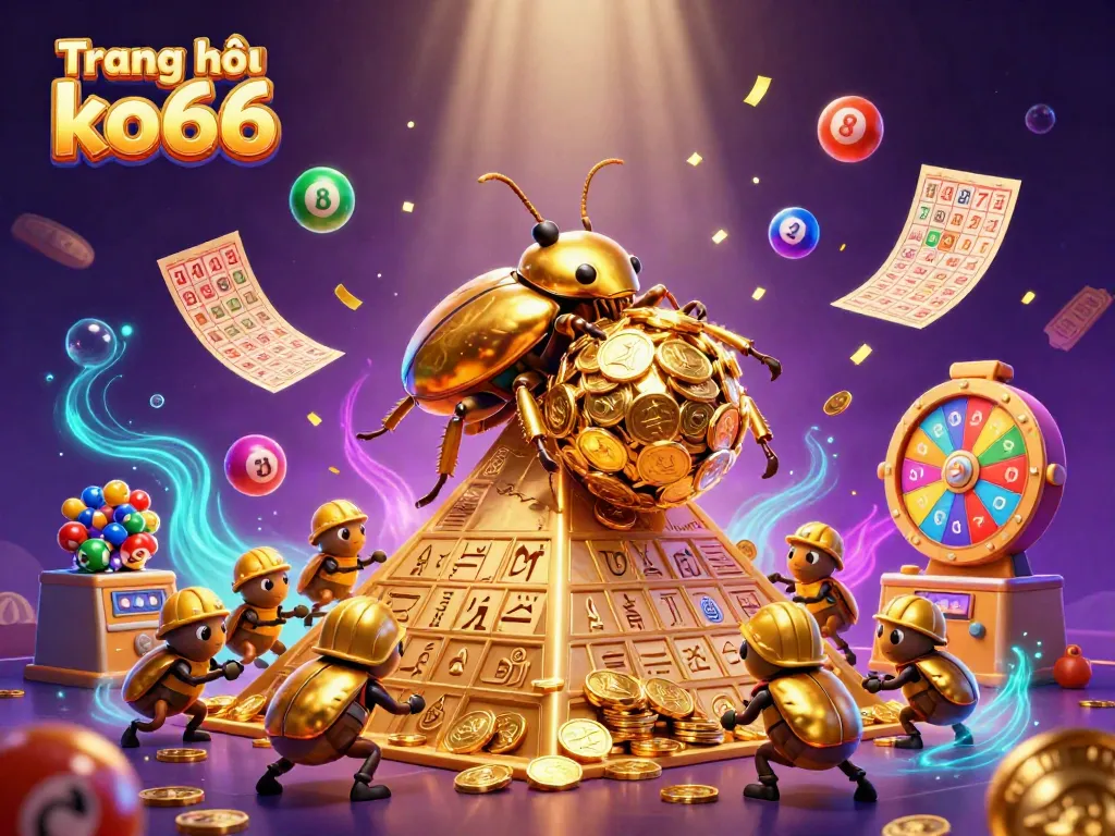 Experience thrilling action at Trang chủ ko66 with golden coins, colorful lottery balls, and dynamic casino games.