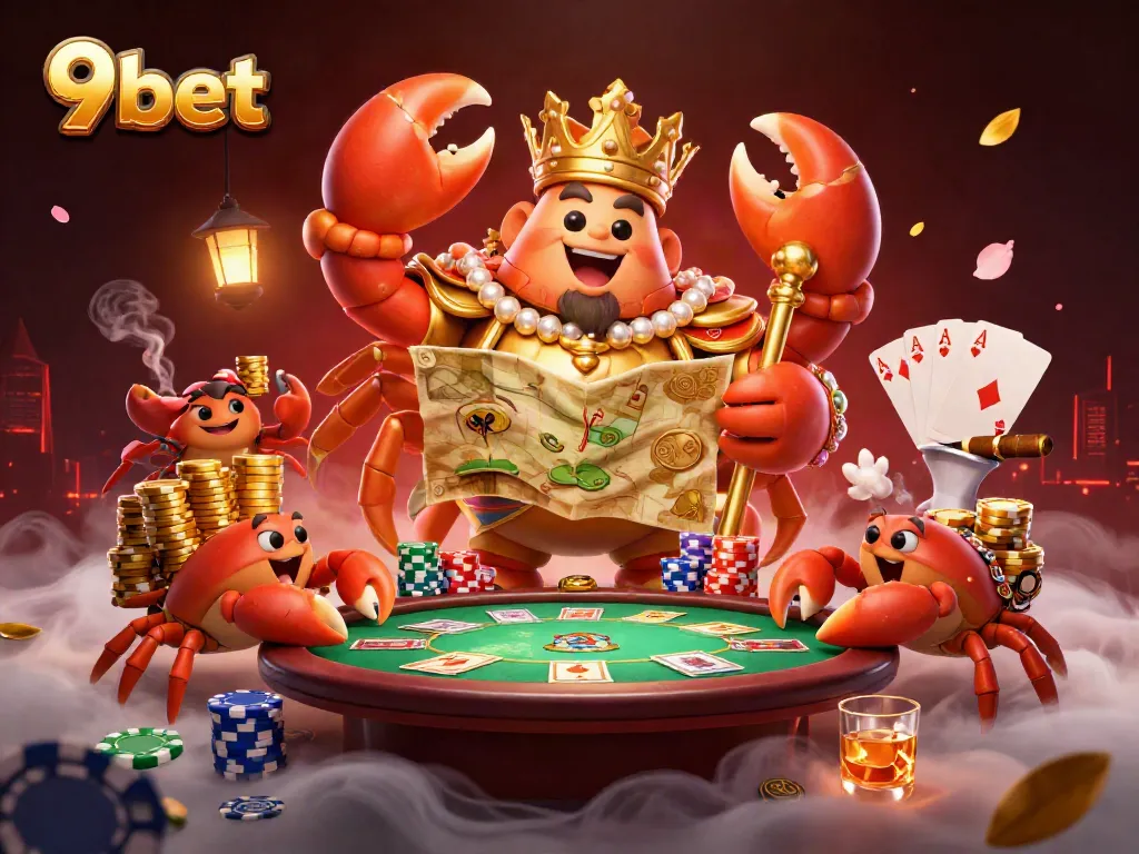 Experience thrilling adventures at 9bet with the golden crab emperor showcasing opulent gameplay elements.