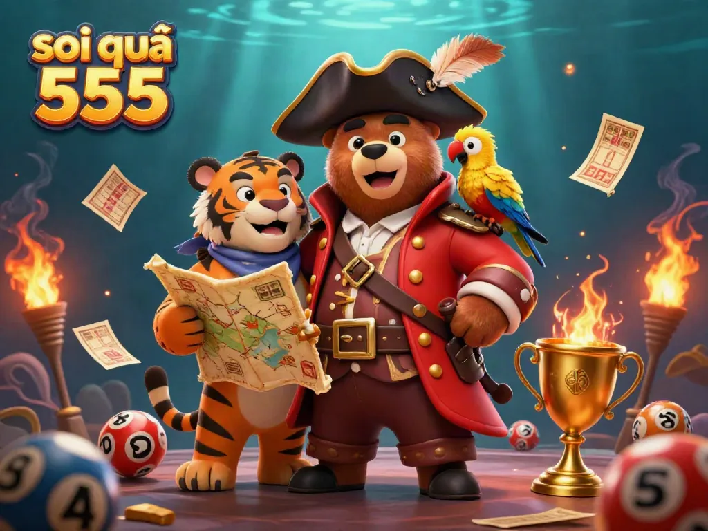 Join the excitement of soi cầu 555 as the pirate bear and his team navigate the world of lottery and betting!